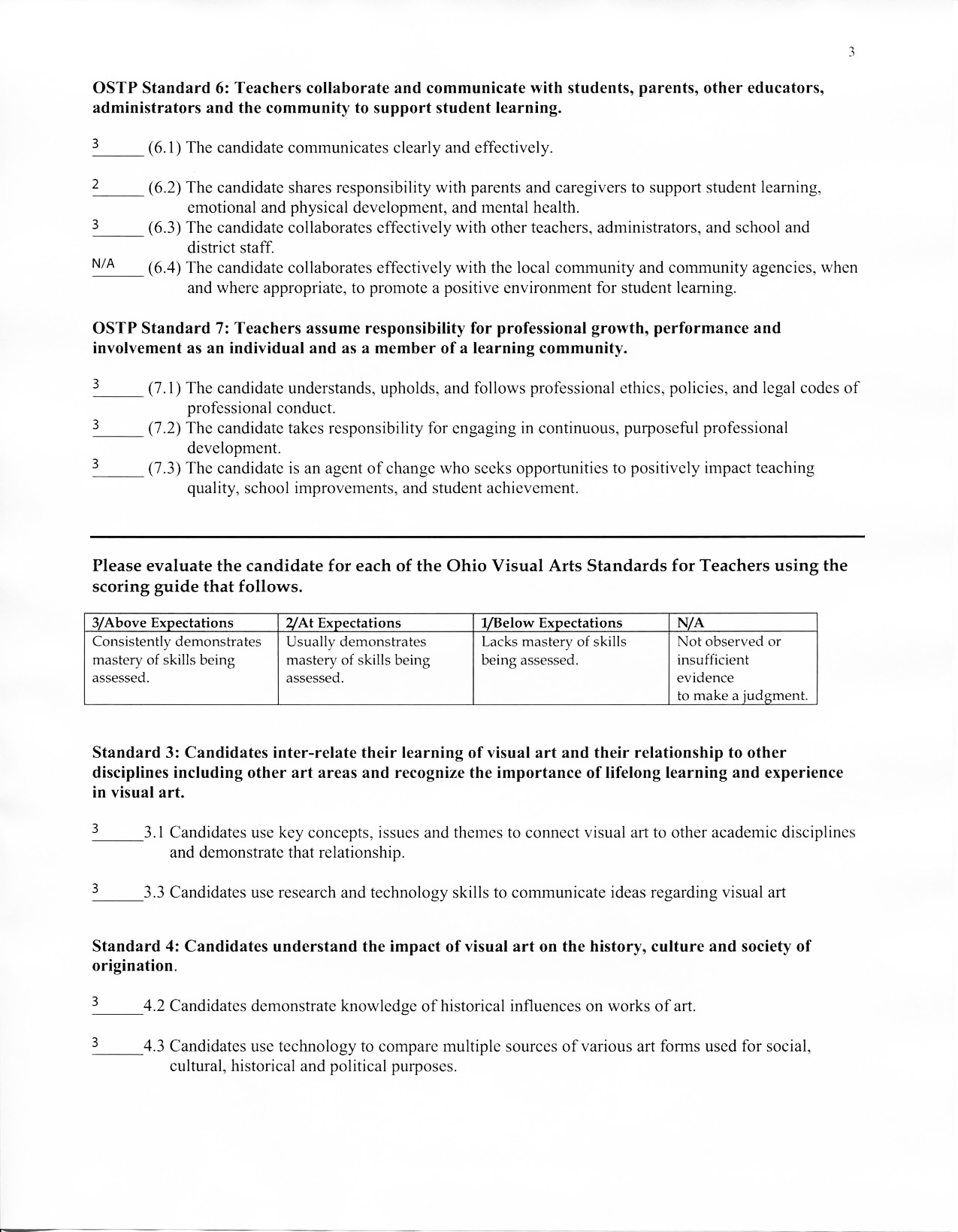 Clinical Practice Final Appraisal - University Supervisor - Page 3