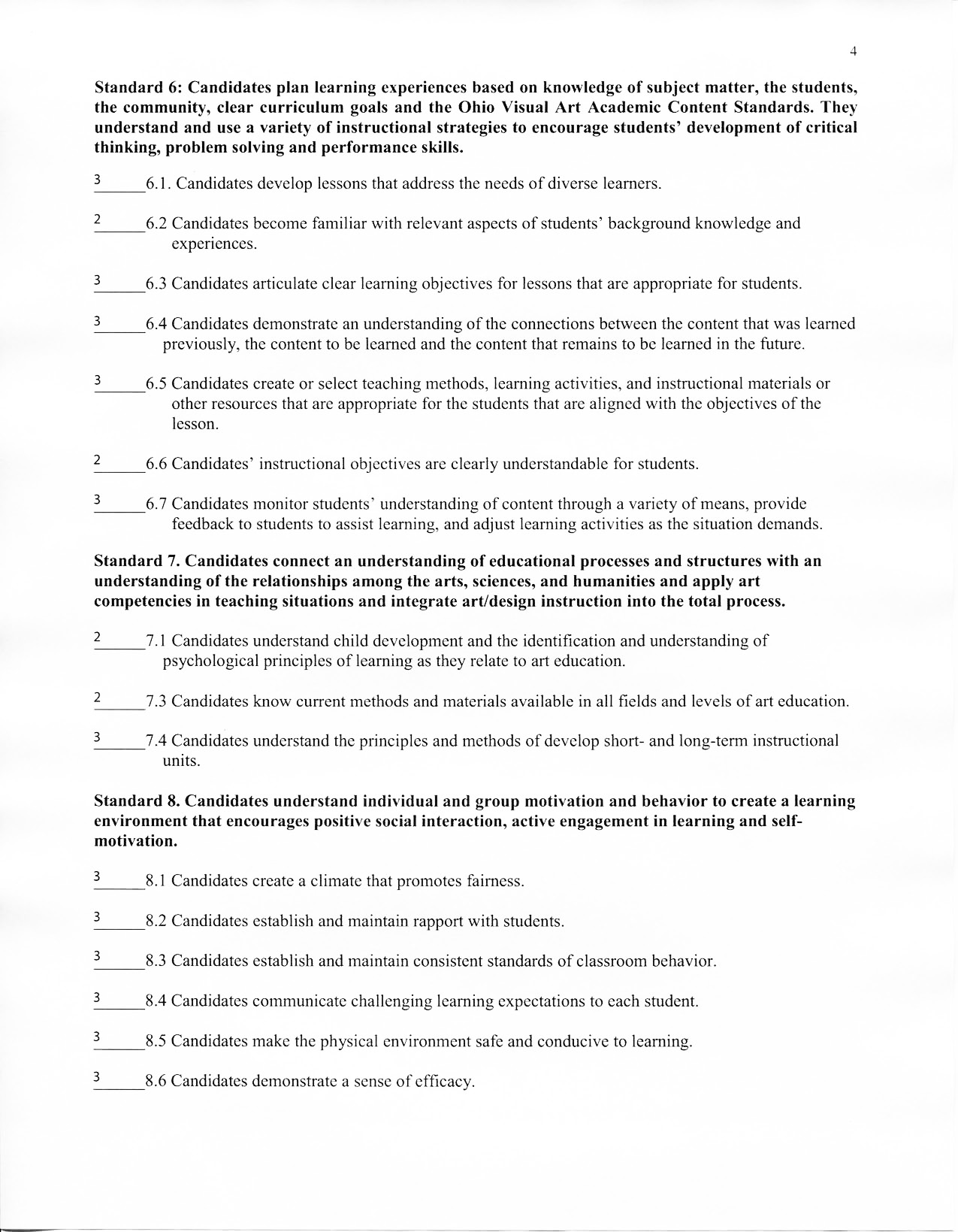 Clinical Practice Final Appraisal - University Supervisor - Page 4