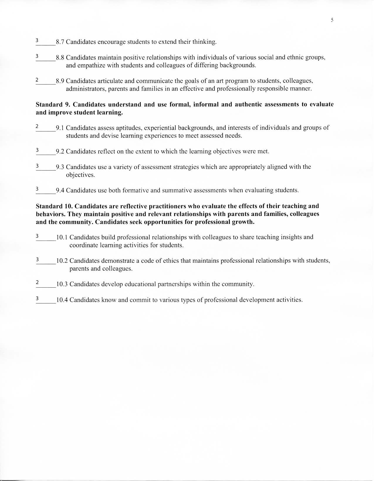 Clinical Practice Final Appraisal - University Supervisor - Page 5