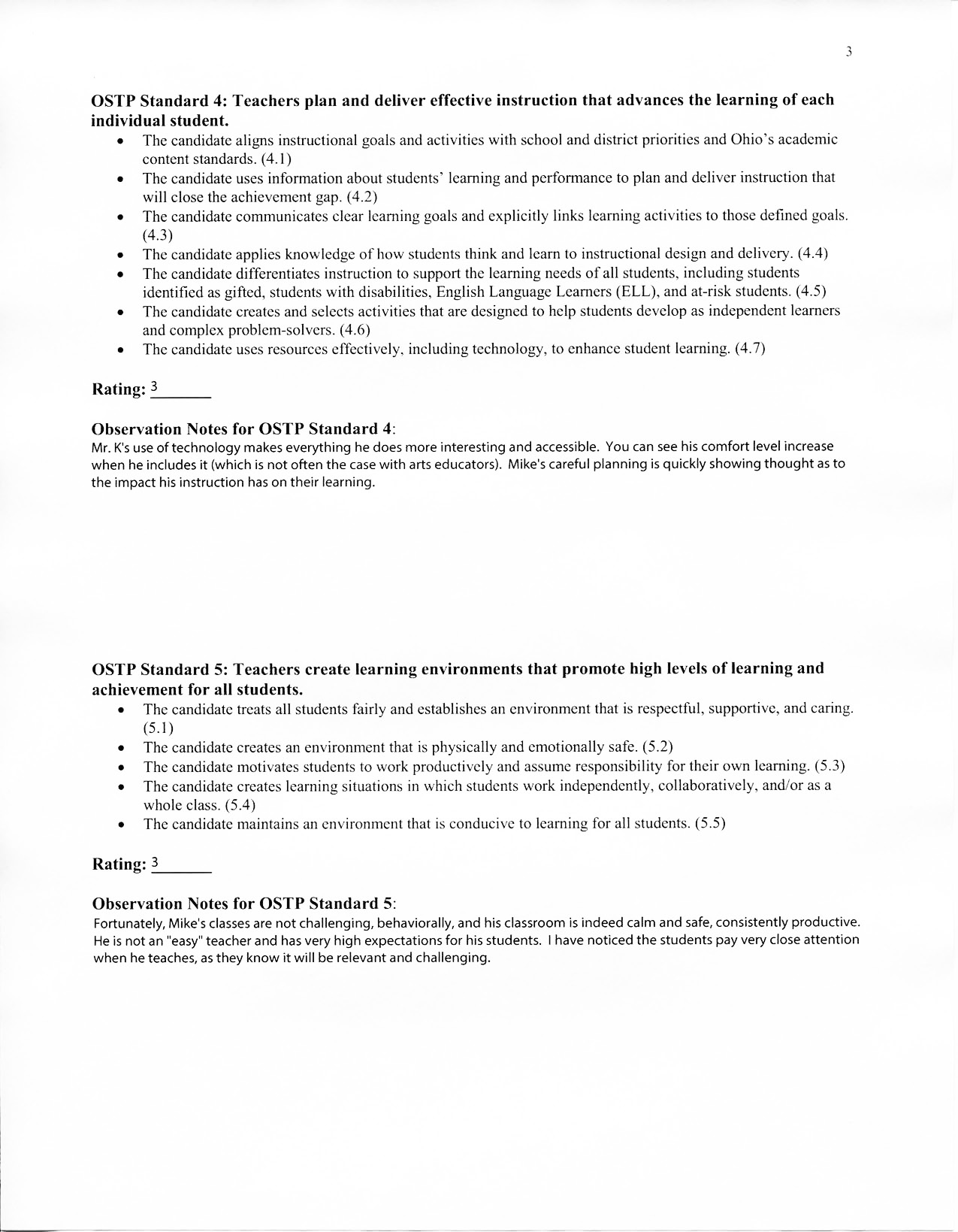 Clinical Practice Placement no. 2 - Observation no. 2, University Supervisor - Page 3